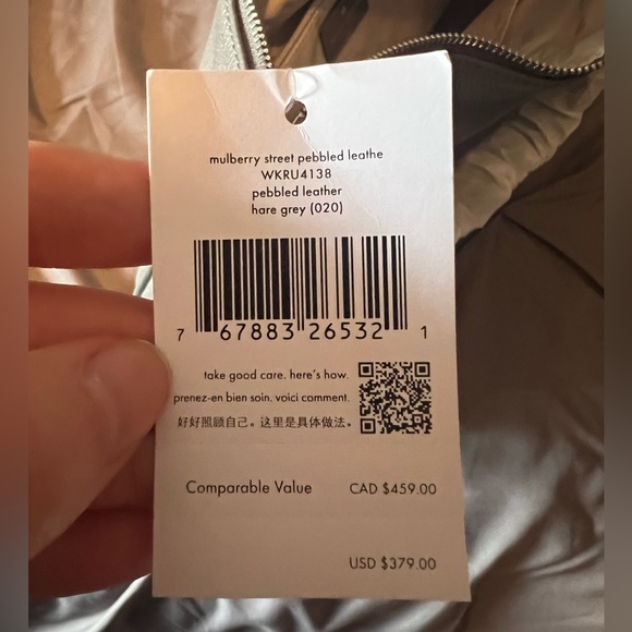 Kate Spade NWT Mulberry Street Vivian Hobo Bag Pebbled Leather Gray - Picture 8 of 8